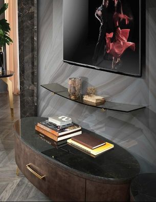 Glas Regal Wandregal Regale Luxus Bücherregal Wohnwand Wohnzimmer Wand Design