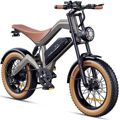 E-Mountainbike 20 Zoll mit 48V 18,2Ah Akku ergonomischem Sattel Offroad-Design E-Bike