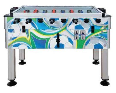 Professioneller Mehrfarbiger Tischkicker aus Aluminium und Holz