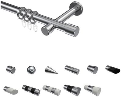 Interdeco Gardinenstangen Chrom 20 mm Ø Prestige