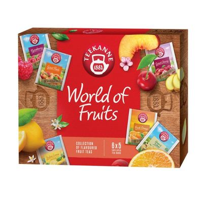Teekanne World of Fruits Kollektion 6 x 5 Teebeutel