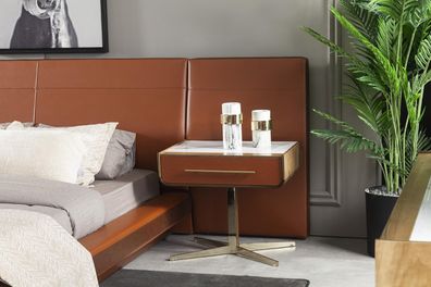 Nachttisch praktisch mit Aufbewahrung in Braun im modernen Stil Neu