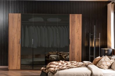 Glasschrank Kleiderschrank Braun Durchsichtig Getönte Glasfronten Schrank Möbel