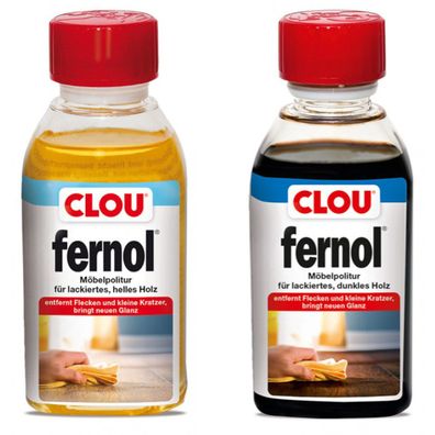 Clou Fernol Möbelpolitur 150ml für Helles oder Dunkles lackiertes Holz Innen