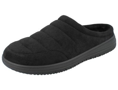 Skechers Relaxed Fit Herren Hausschuhe schwarz Warmfutter