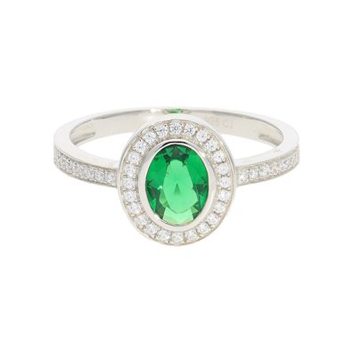 Ring SIlber 925 Zirkonia Grün JL10-07-3856 JuwelmaLux