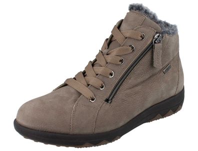 Waldläufer H Teresa Damen Schnürstiefelette braun Nubukleder