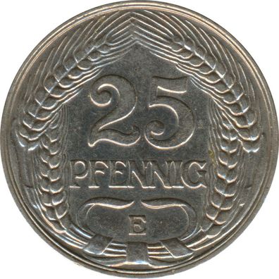 Deutsches Reich 25 Pfennig 1910 E Nickel*