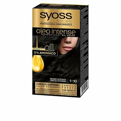 Syoss Oleo Intense Permanent Hair Color 1-10 Deep Black