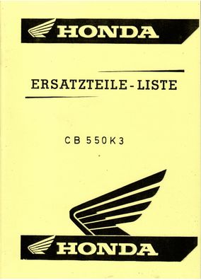 Eratzteile-Liste Honda CB 550 K 3 Motorrad Oldtimer