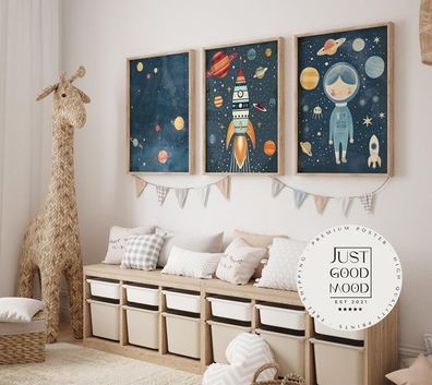 Astronaut Poster Kinderzimmer · Geschenkidee für Kinder · Kinderzimmer Deko · Weltra