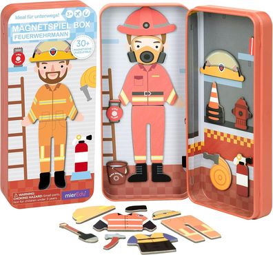 MierEdu Reise - Magnetspielbox Magnetische Puzzle-Box - Feuerwehrmann