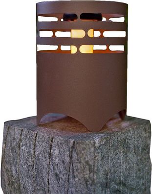 Solar-Feuerkorb, rostoptik 12 LED Flammeneffekt