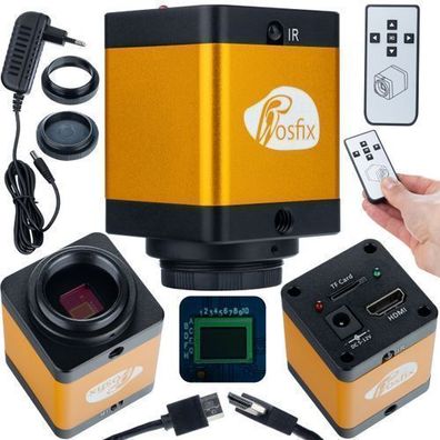 Pegasus Mikroskopkamera KMPP-HDMI-TF – 12MP HDMI-Ausgang | 43x43x58 mm