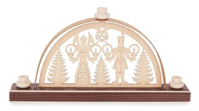 Mini Schwibbogen Engel/Bergmann BxH 17,5x8cm NEU Lichterbogen Fensterbild Erzgeb