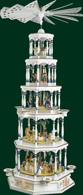 Tischpyramide Christi Geburt 5 stöckig bunt Höhe= 123cm NEU Holzpyramide Tischdek