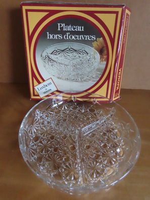 Glasschale 3 geteilt klar Luxhem de Veropa (Original Verpackt) ca. 18,5 cm Ø