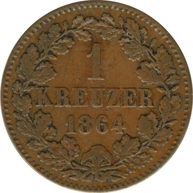 Baden 1 Kreuzer 1864 Friedrich*