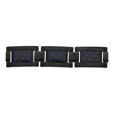JuwelmaLux Magnetarmband Titan Ionen schwarz plattiert, Carbon effekt blau