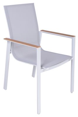 Stapelstuhl VENICE weiß, Alu / Polyester / Nonwood