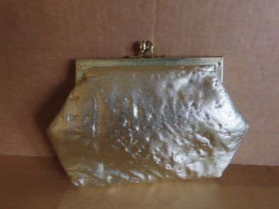 Tasche Theatertasche Schminktasche goldfarben Klippverschluß