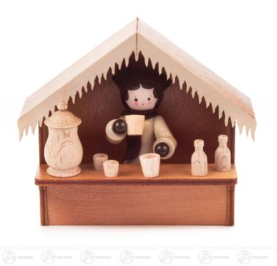 Weihnachtliche Miniatur Weihnachtsmarktbude Glühwein H=ca 7,5 cm NEU Erzgebirge
