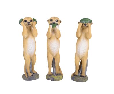 Erdmännchen FABIO, GINO & VITO Polyresin