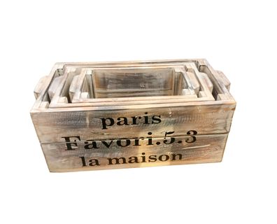 Blumenkasten FAVORI 3er-Set aus Mahagoniholz