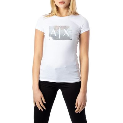 T-Shirt Armani Pailletten Weiß