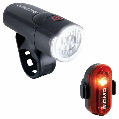 Fahrradbeleuchtungsset Sigma Aura 30 + Curve, 30 LUX, schwarz