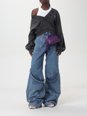 Top The Attico Weiß ärmellos aus Baumwolle mit Kristallen