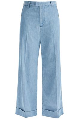 Hose Valentino breite Jeans hellblau