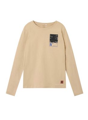 T-Shirt name-it Beige mit Grafik