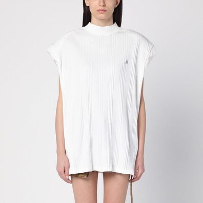 Top The Attico Weißes ärmelloses Baumwoll-Top mit Logo