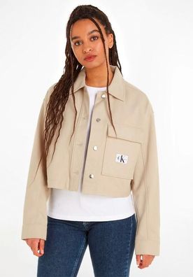 Jacke Calvin-Klein kurze gerade Baumwollflanell