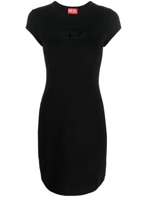 Kleid Diesel Mini-robe aus schwarzem Stretch-Baumwollstoff