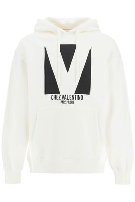 Sweatshirt Valentino 6v3mf28naqa Weiß mit Chez Valentino Druck