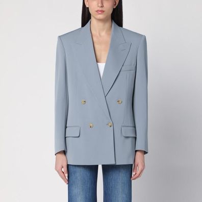 Damen Jacke Stella McCartney Doppelte Knopfreihe Hellgraue Wolle