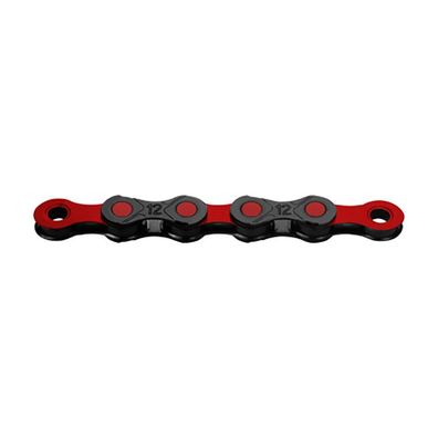 Fahrradkette KMC DLC12 Waxed Chain 12-Gang, schwarz/rot