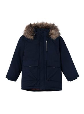 Parka name-it 13229415-dark-sapphi Blau, winddicht, mit abnehmbarer Kapuze