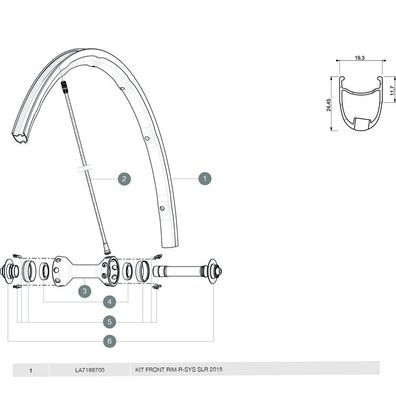 Vorderradfelge Mavic R-Sys SLR Aluminium Maxtal schwarz