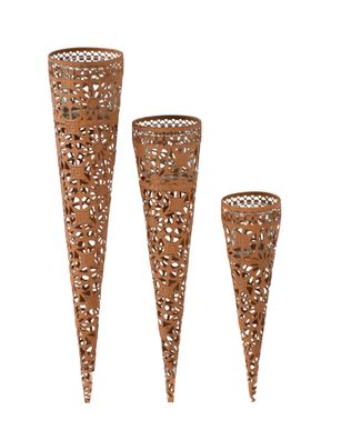 Kerzenhalter 3er Set in Rost-Optik