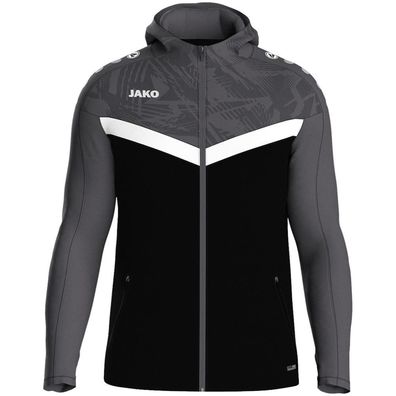 Jacke Jako Iconic Kapuzenjacke schwarz/anthrazit