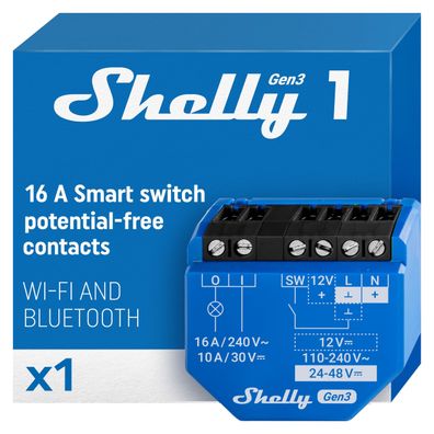 Relais WiFi Shelly Shelly 1 Gen3 16A Steuerung
