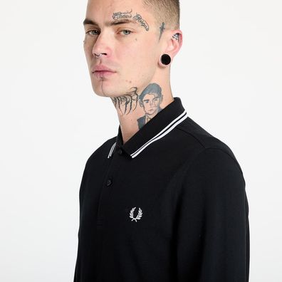 Langarm Polo Fred Perry schwarz