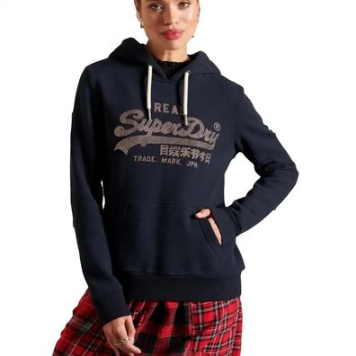 Hoodie Superdry Boho Sparkle Blau Damen