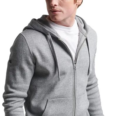 Sweatshirt Superdry Essential Cotton Ziphood Modell grau