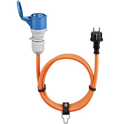 CEE-Adapterleitung Goobay 5 Meter Camping Kabel Orange