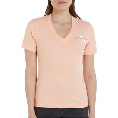 T-Shirt Calvin Klein Slim V-Ausschnitt Rose