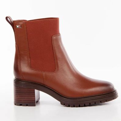 Bottine Tommy Hilfiger Leder Cognac